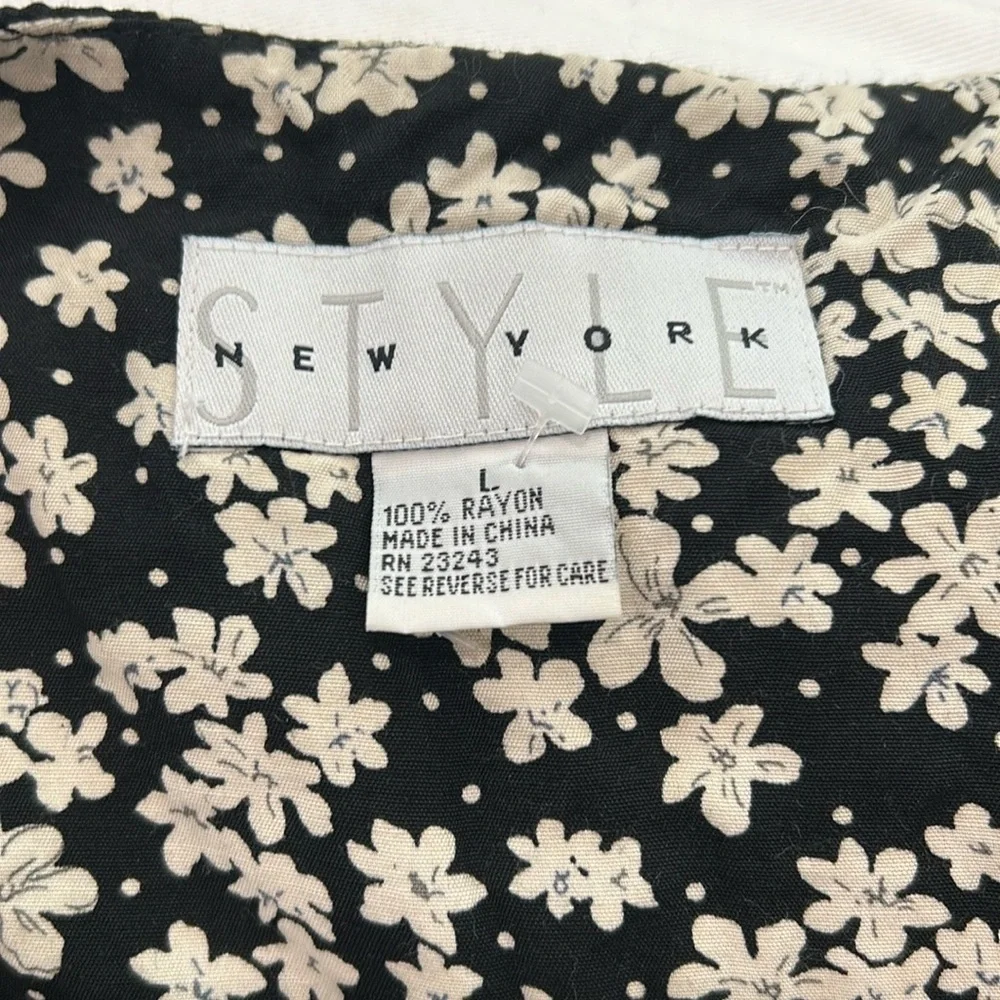 Vintage Style New York Floral Black and White Romper